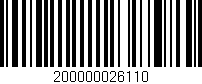 Código de barras (EAN, GTIN, SKU, ISBN): '200000026110'