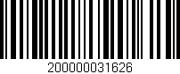 Código de barras (EAN, GTIN, SKU, ISBN): '200000031626'