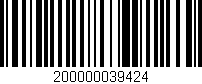 Código de barras (EAN, GTIN, SKU, ISBN): '200000039424'