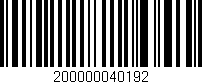 Código de barras (EAN, GTIN, SKU, ISBN): '200000040192'