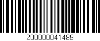 Código de barras (EAN, GTIN, SKU, ISBN): '200000041489'