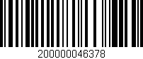 Código de barras (EAN, GTIN, SKU, ISBN): '200000046378'