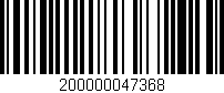 Código de barras (EAN, GTIN, SKU, ISBN): '200000047368'