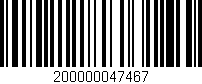 Código de barras (EAN, GTIN, SKU, ISBN): '200000047467'