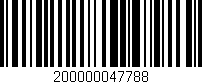 Código de barras (EAN, GTIN, SKU, ISBN): '200000047788'