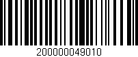 Código de barras (EAN, GTIN, SKU, ISBN): '200000049010'