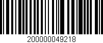 Código de barras (EAN, GTIN, SKU, ISBN): '200000049218'