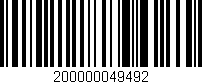 Código de barras (EAN, GTIN, SKU, ISBN): '200000049492'