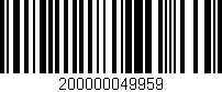 Código de barras (EAN, GTIN, SKU, ISBN): '200000049959'