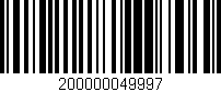 Código de barras (EAN, GTIN, SKU, ISBN): '200000049997'