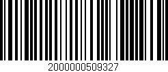 Código de barras (EAN, GTIN, SKU, ISBN): '2000000509327'