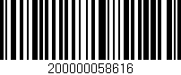 Código de barras (EAN, GTIN, SKU, ISBN): '200000058616'