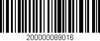 Código de barras (EAN, GTIN, SKU, ISBN): '200000089016'