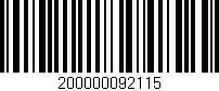 Código de barras (EAN, GTIN, SKU, ISBN): '200000092115'