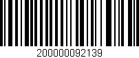 Código de barras (EAN, GTIN, SKU, ISBN): '200000092139'
