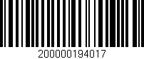 Código de barras (EAN, GTIN, SKU, ISBN): '200000194017'