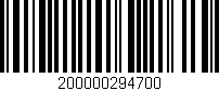 Código de barras (EAN, GTIN, SKU, ISBN): '200000294700'