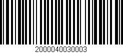 Código de barras (EAN, GTIN, SKU, ISBN): '2000040030003'