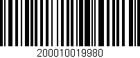 Código de barras (EAN, GTIN, SKU, ISBN): '200010019980'