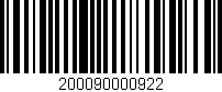 Código de barras (EAN, GTIN, SKU, ISBN): '200090000922'