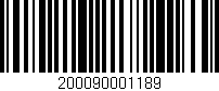 Código de barras (EAN, GTIN, SKU, ISBN): '200090001189'