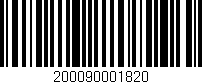 Código de barras (EAN, GTIN, SKU, ISBN): '200090001820'