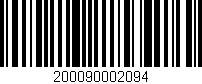 Código de barras (EAN, GTIN, SKU, ISBN): '200090002094'