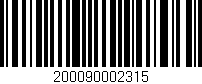 Código de barras (EAN, GTIN, SKU, ISBN): '200090002315'