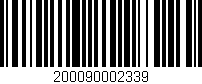 Código de barras (EAN, GTIN, SKU, ISBN): '200090002339'