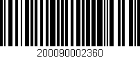 Código de barras (EAN, GTIN, SKU, ISBN): '200090002360'