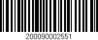 Código de barras (EAN, GTIN, SKU, ISBN): '200090002551'