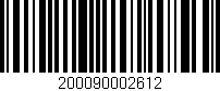 Código de barras (EAN, GTIN, SKU, ISBN): '200090002612'