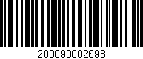 Código de barras (EAN, GTIN, SKU, ISBN): '200090002698'