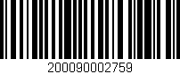 Código de barras (EAN, GTIN, SKU, ISBN): '200090002759'