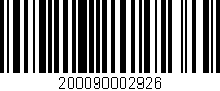 Código de barras (EAN, GTIN, SKU, ISBN): '200090002926'