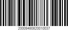 Código de barras (EAN, GTIN, SKU, ISBN): '20009480820010037'