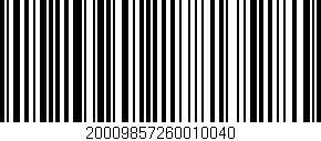 Código de barras (EAN, GTIN, SKU, ISBN): '20009857260010040'