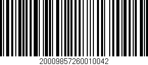 Código de barras (EAN, GTIN, SKU, ISBN): '20009857260010042'
