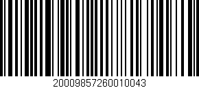 Código de barras (EAN, GTIN, SKU, ISBN): '20009857260010043'
