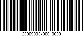 Código de barras (EAN, GTIN, SKU, ISBN): '20009933430010039'