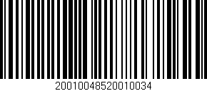 Código de barras (EAN, GTIN, SKU, ISBN): '20010048520010034'