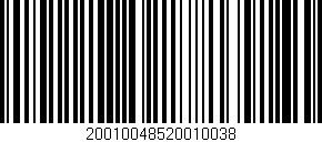 Código de barras (EAN, GTIN, SKU, ISBN): '20010048520010038'