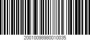 Código de barras (EAN, GTIN, SKU, ISBN): '20010098980010035'