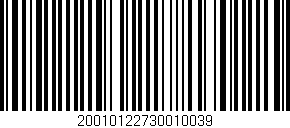 Código de barras (EAN, GTIN, SKU, ISBN): '20010122730010039'