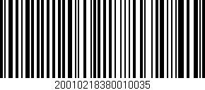 Código de barras (EAN, GTIN, SKU, ISBN): '20010218380010035'