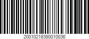 Código de barras (EAN, GTIN, SKU, ISBN): '20010218380010036'