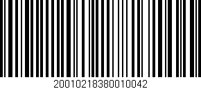 Código de barras (EAN, GTIN, SKU, ISBN): '20010218380010042'