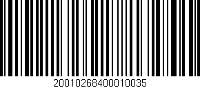 Código de barras (EAN, GTIN, SKU, ISBN): '20010268400010035'