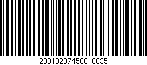 Código de barras (EAN, GTIN, SKU, ISBN): '20010287450010035'