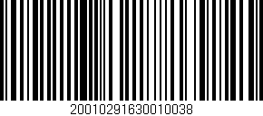 Código de barras (EAN, GTIN, SKU, ISBN): '20010291630010038'